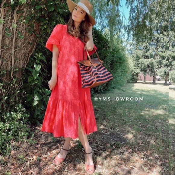 ZARA Openwork embroidered midi dress - Picture 3 of 15